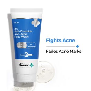 the derma co 2% sali cinamide anti acne face wash | with 2% salicylic acid & 2% niacinamide