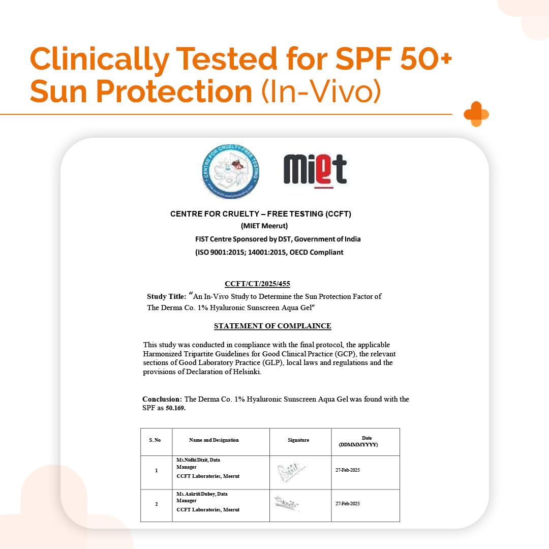 the derma co 1% hyaluronic sunscreen aqua gel spf 50 pa++++