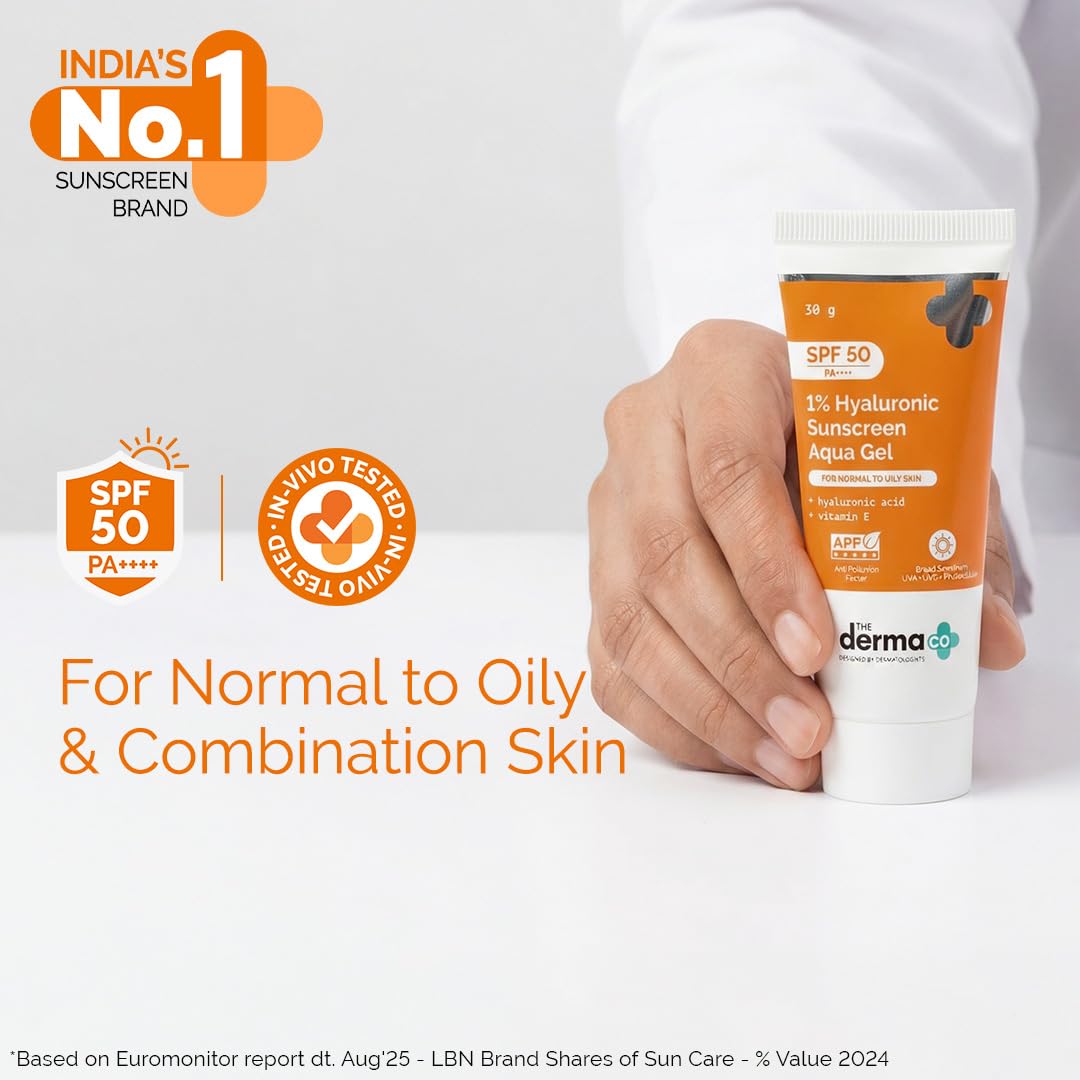 the derma co 1% hyaluronic sunscreen aqua gel spf 50 pa++++