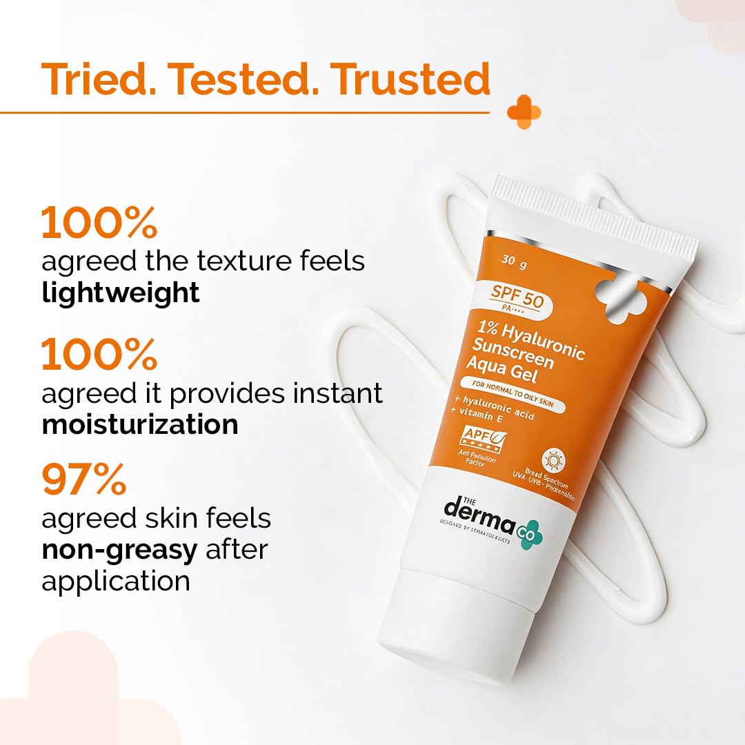 the derma co 1% hyaluronic sunscreen aqua gel spf 50 pa++++