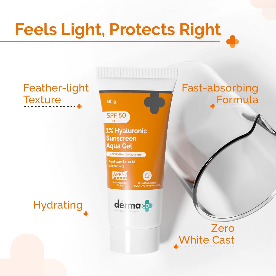 the derma co 1% hyaluronic sunscreen aqua gel spf 50 pa++++