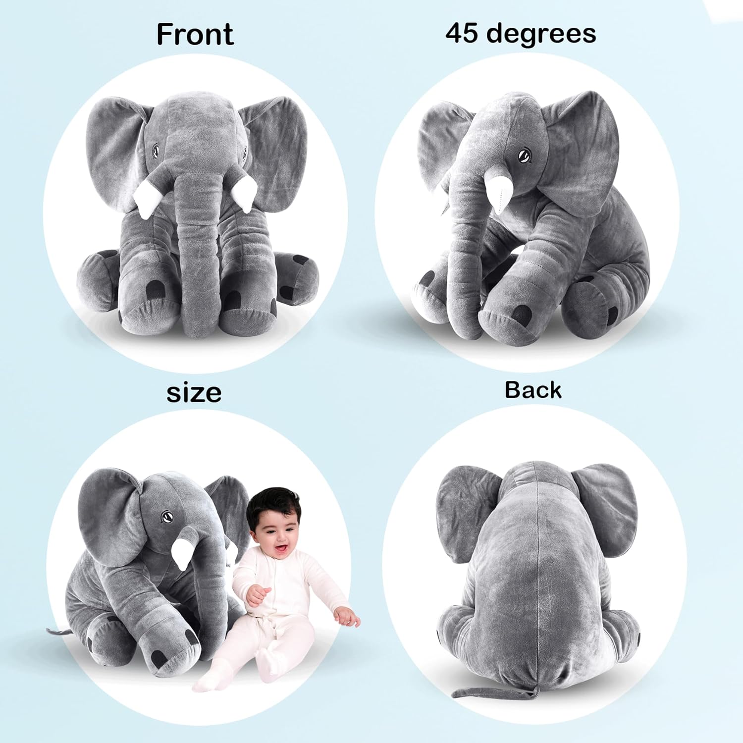 big size fibre filled stuffed animal elephant soft toy